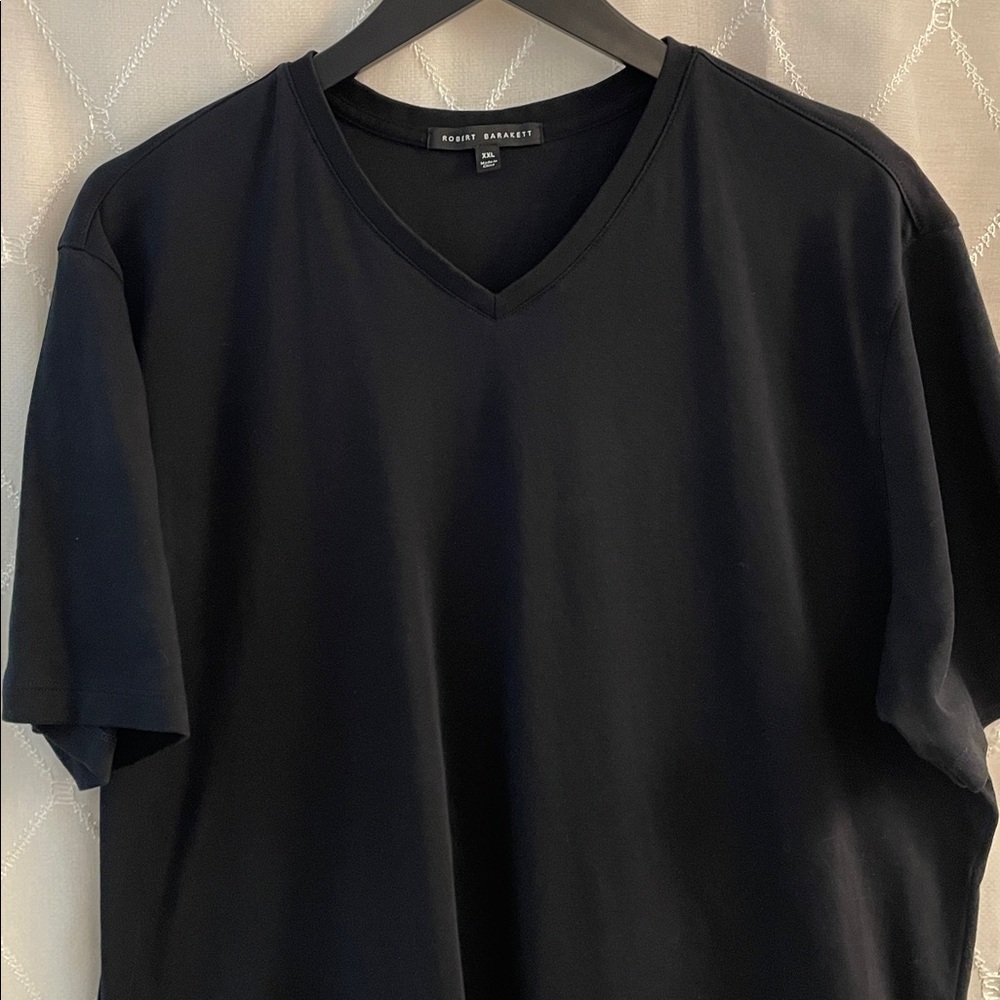 Robert Barakett Black V-Neck Pima Cotton Men's Tee Size XXL